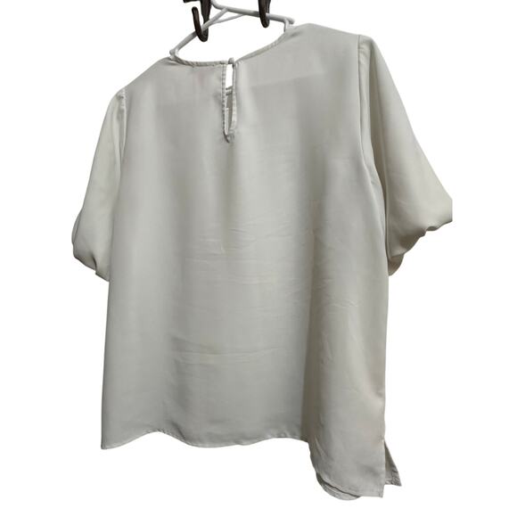 Vince Camuto Delicately Sheer White Blouse Medium - Picture 5 of 5